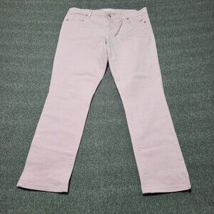 ANN TAYLOR LOFT SKINNY CROPPED PANTS WOMEN SIZE 30‎ 10 LIGHT PINK DENIM JEANS